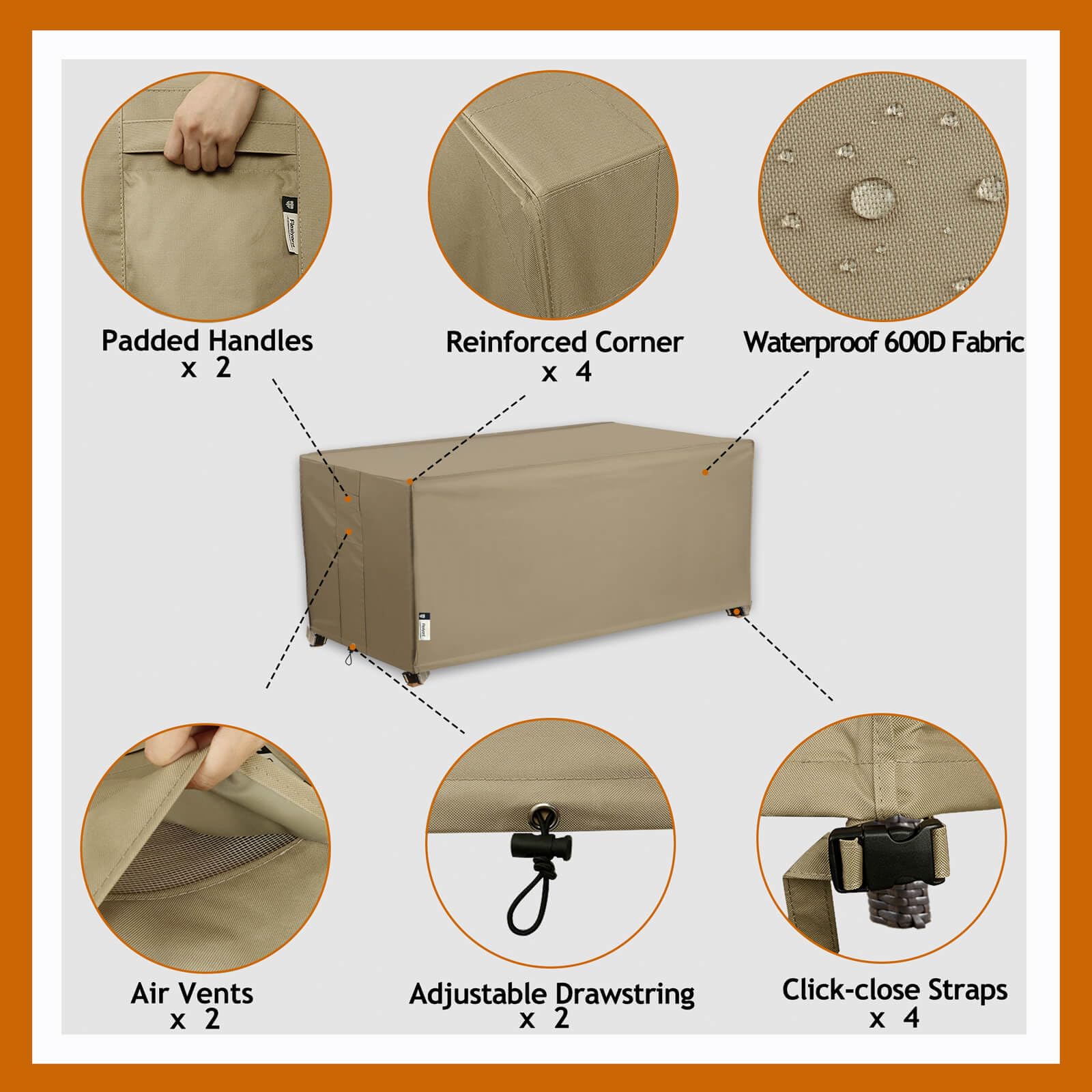 Flexiyard close fabric texture showing heavy-duty 600D durability benefit