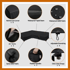 Flexiyard fabric close-up shows 600D texture and durable weather protection