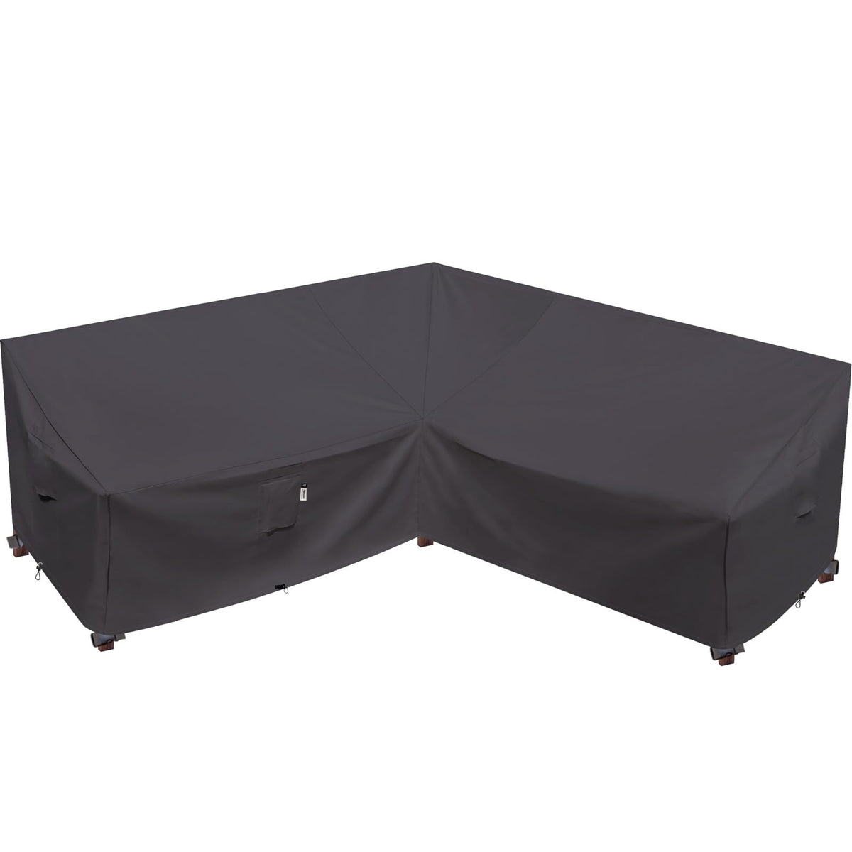 Flexiyard front view of storm grey cover showing full protection benefit
