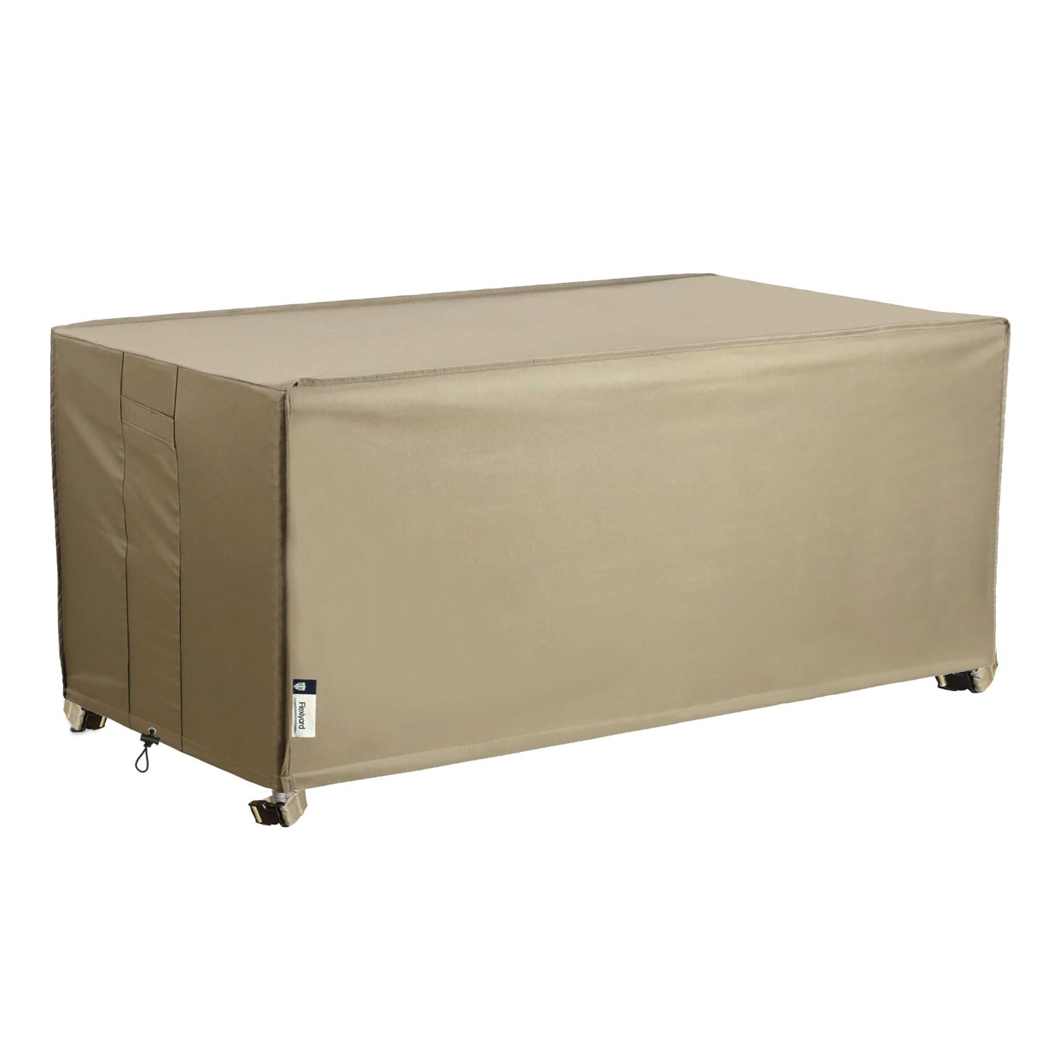 Flexiyard front full cover protecting deck box and keeping contents dry