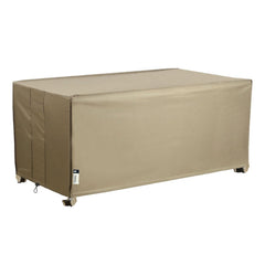 Flexiyard front full cover protecting deck box and keeping contents dry