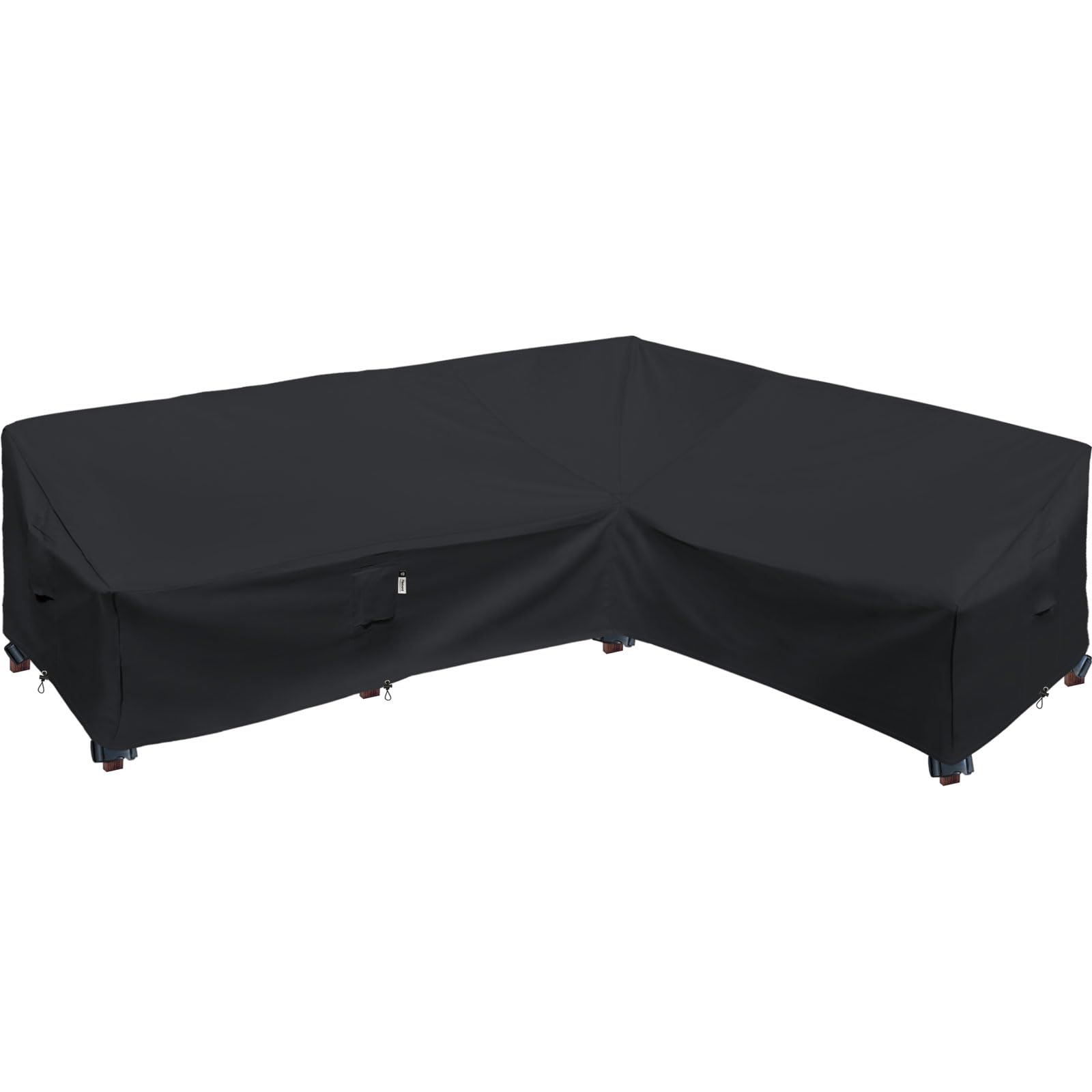 Flexiyard front view of midnight black cover showing full sectional protection