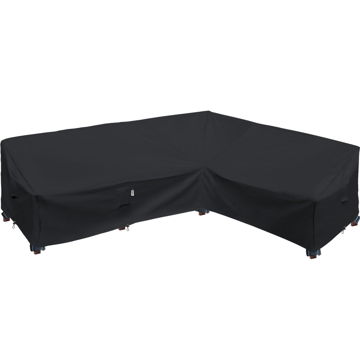 Flexiyard front view of midnight black cover showing full sectional protection
