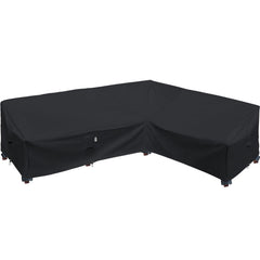 Flexiyard front view of midnight black cover showing full sectional protection