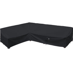 Flexiyard front view cover on left-facing sectional shows full protection benefit