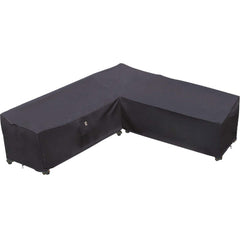 Flexiyard front view storm gray cover protecting full sectional