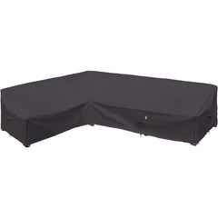 Flexiyard front view storm grey cover protecting outdoor sectional, weatherproof benefit