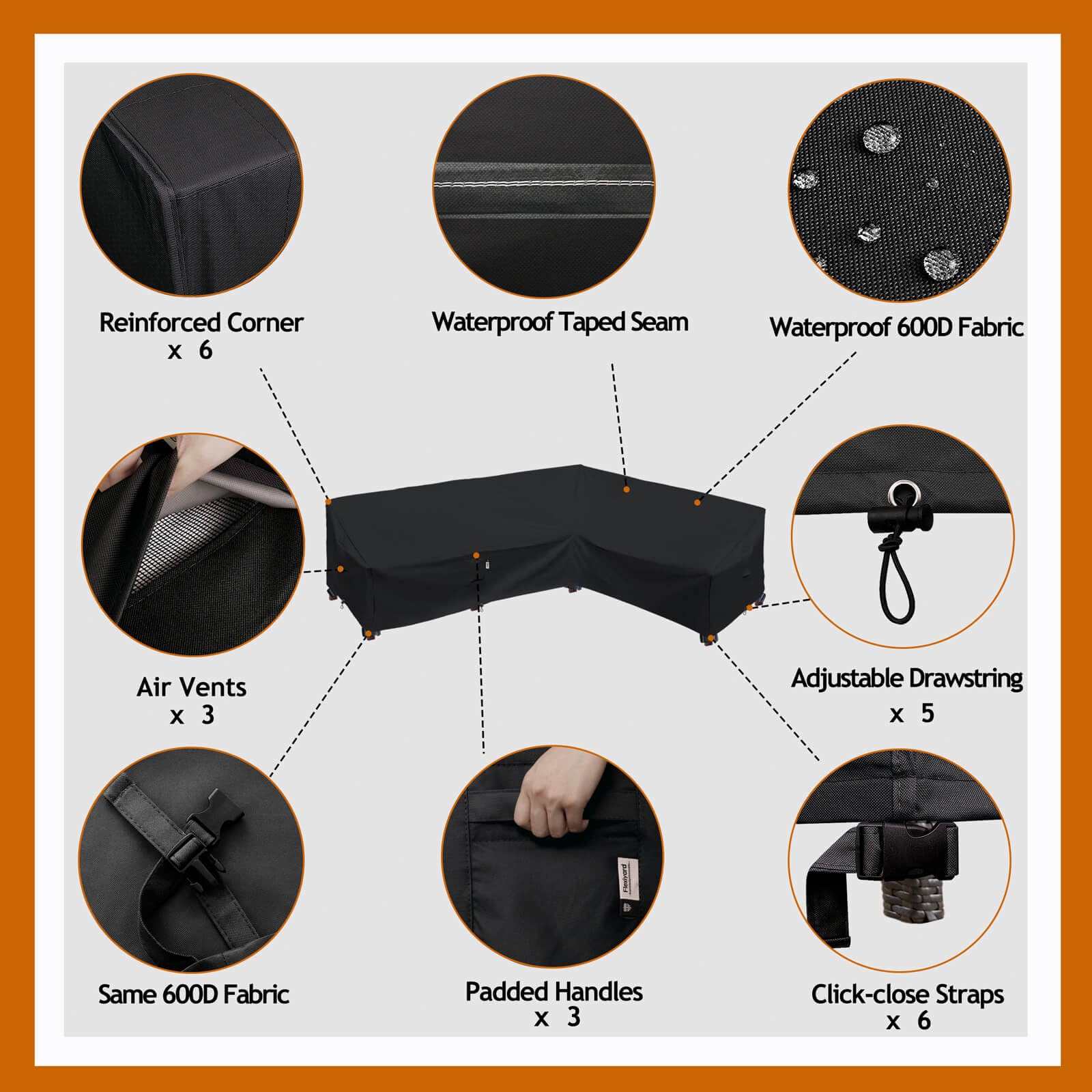 Flexiyard padded handle detail for easy pulling and removal benefit