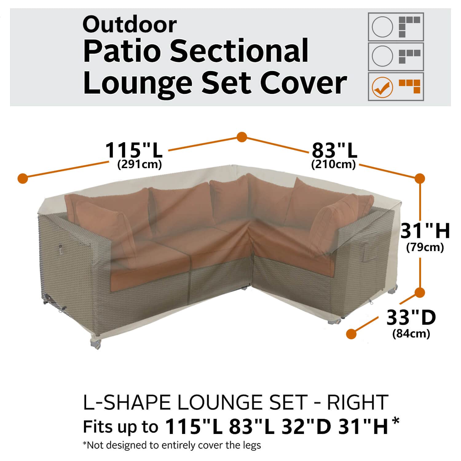 Flexiyard fitted on right-facing L-shaped sofa demonstrating full coverage
