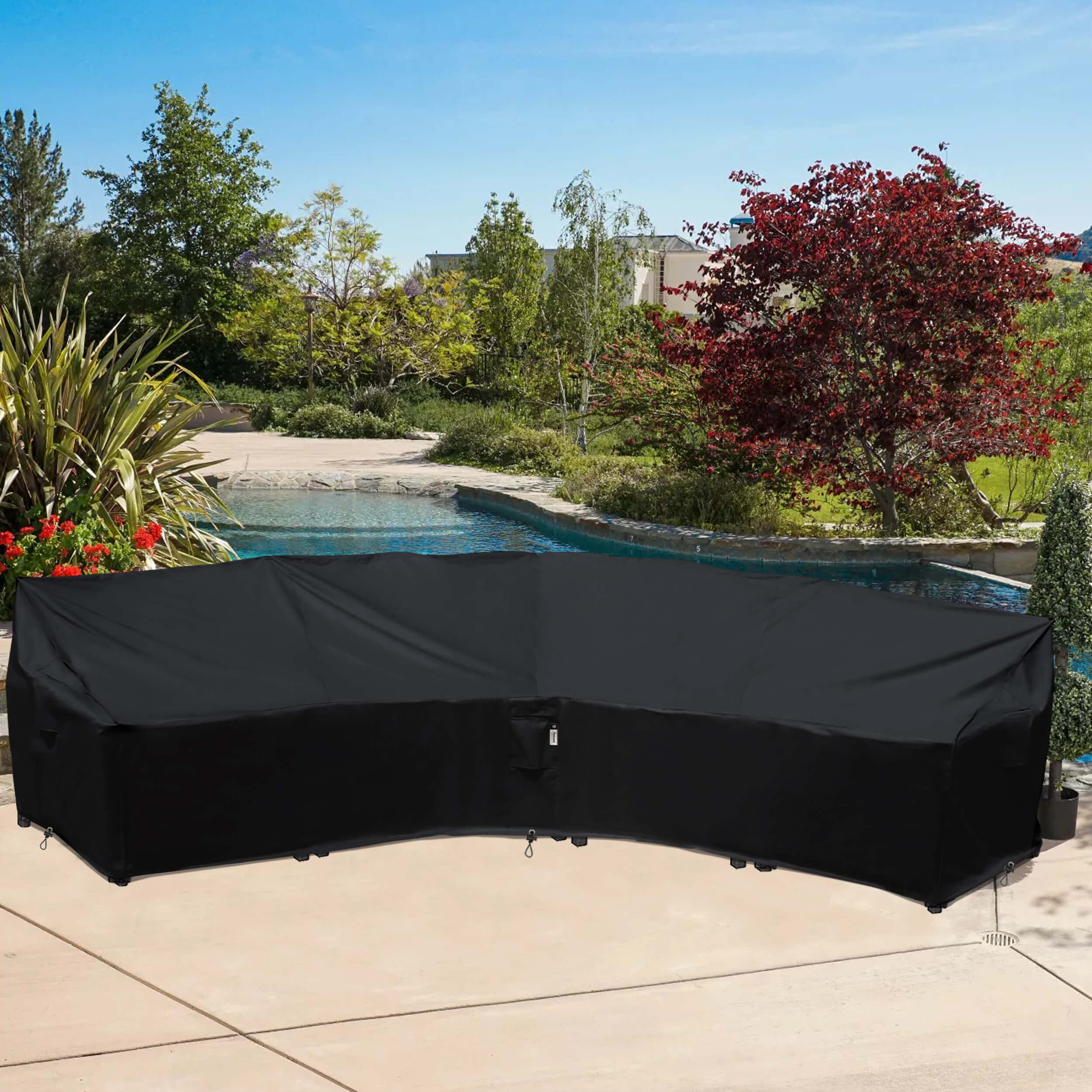 Flexiyard padded side handle and V-corner detail, eases fitting and removal