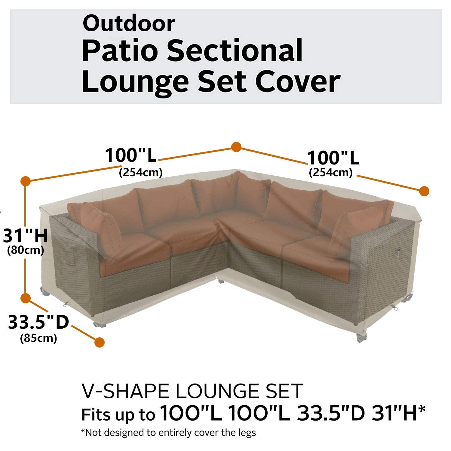Flexiyard cover next to ruler showing 100x100 inch scale for fit