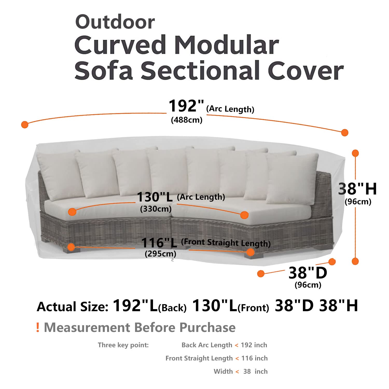 Flexiyard size comparison with ruler scale, ensures correct 190-inch fit