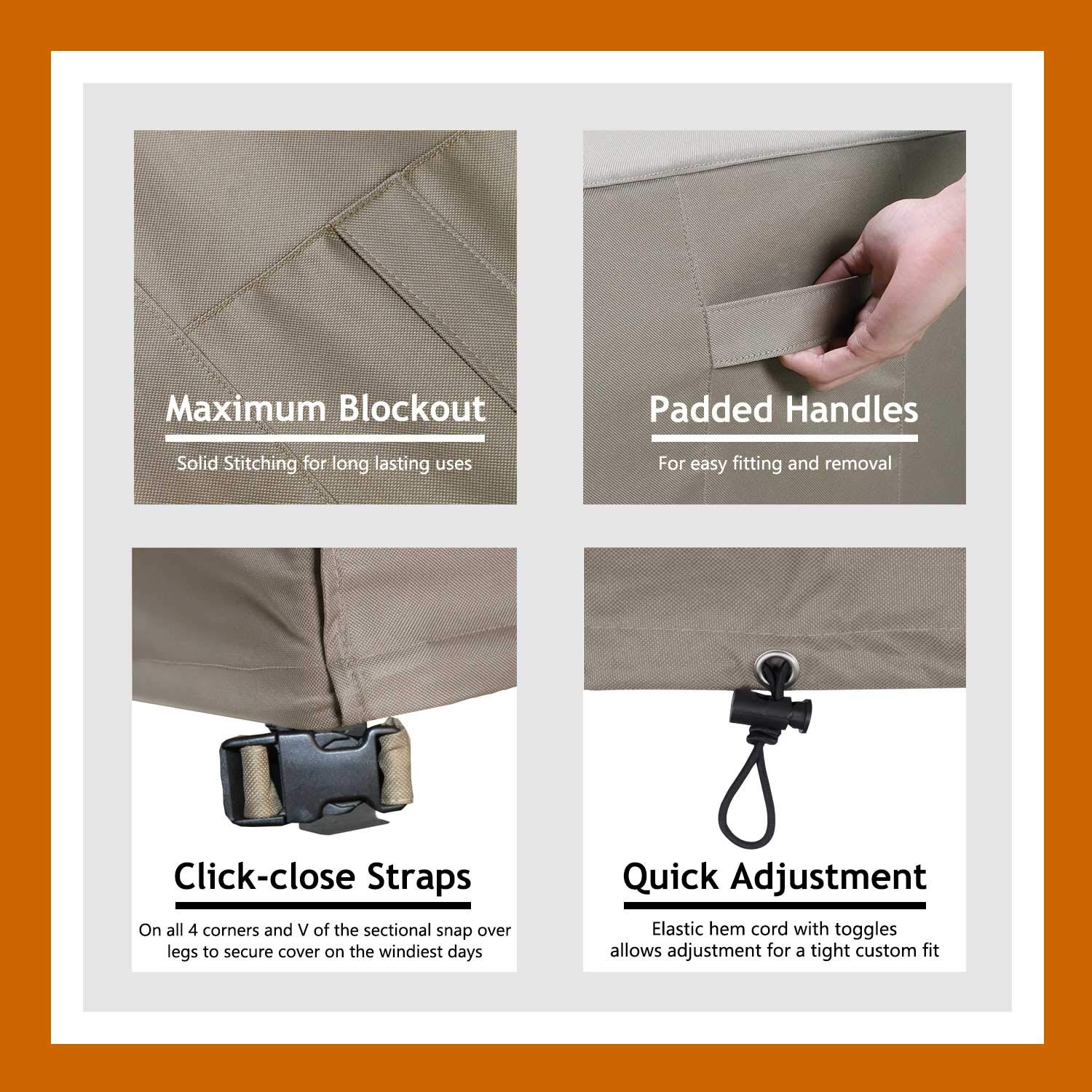 Flexiyard snap strap clip securing cover against wind for stability