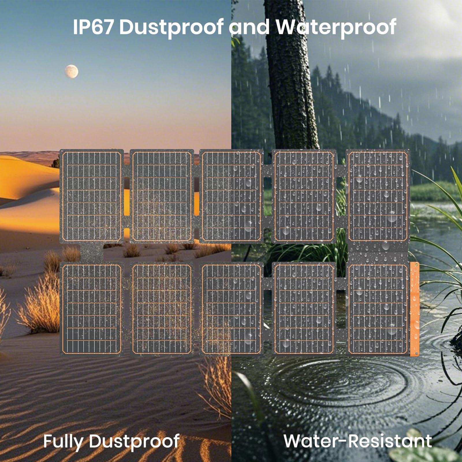 FlexSolar attached to backpack with carabiner showing hands-free solar charging