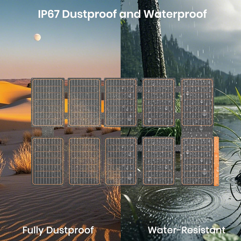 FlexSolar attached to backpack with carabiner showing hands-free solar charging
