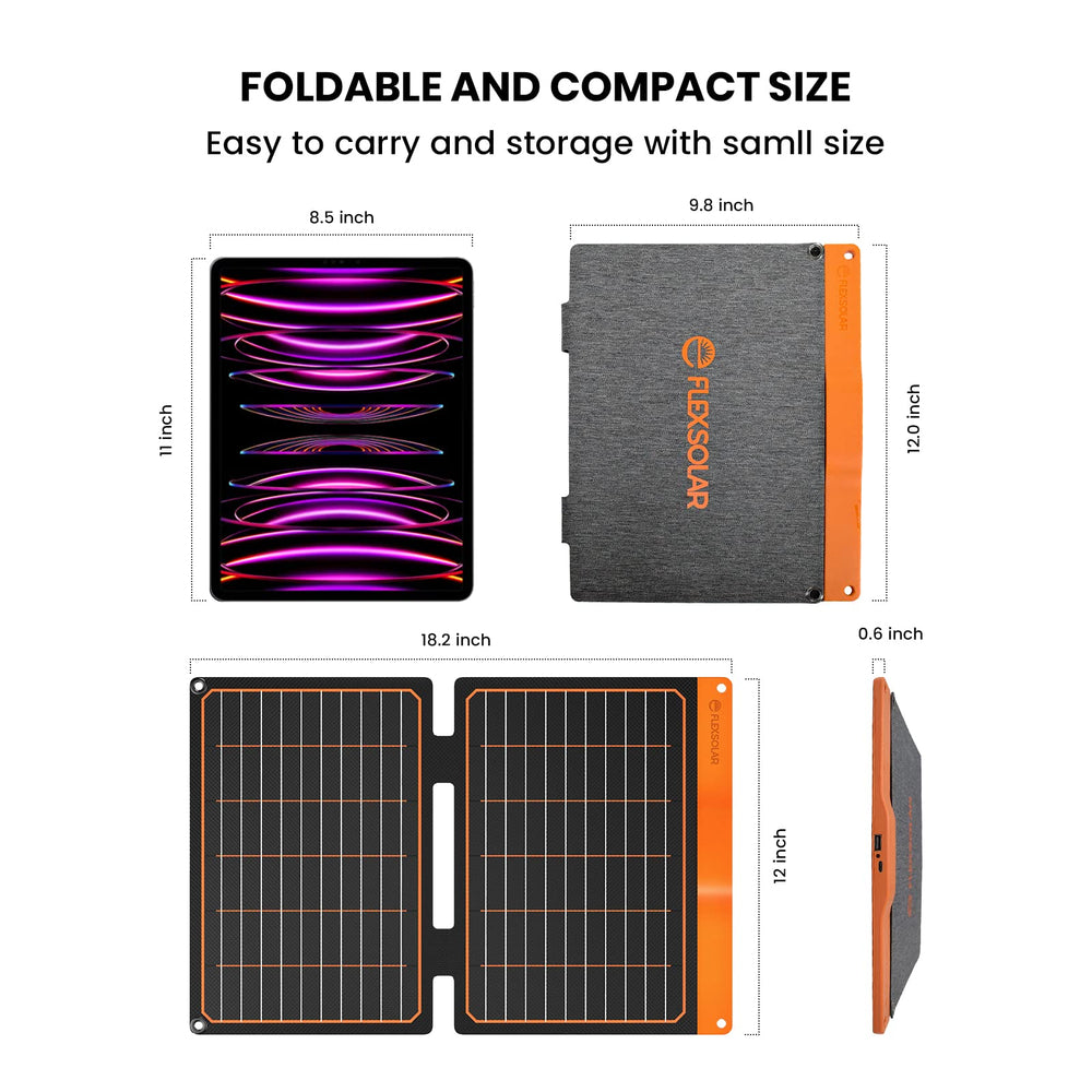 FlexSolar attached to backpack in sunlight for on-the-go charging while hiking
