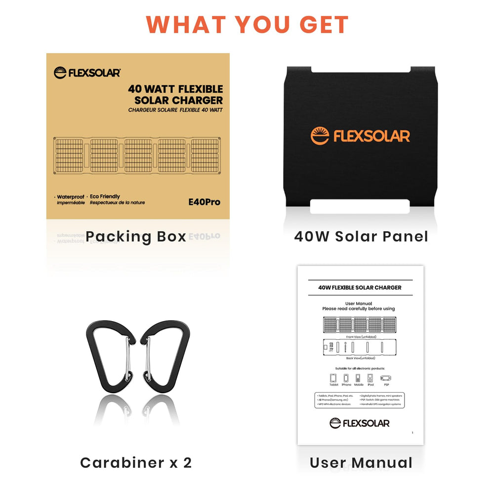 FlexSolar set up on RV roof showing outdoor-ready charging benefit