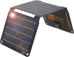 FlexSolar folded front view showing compact portability and easy packing benefit