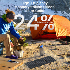 FlexSolar unfolded in sunlight converting solar energy quickly for charging benefit