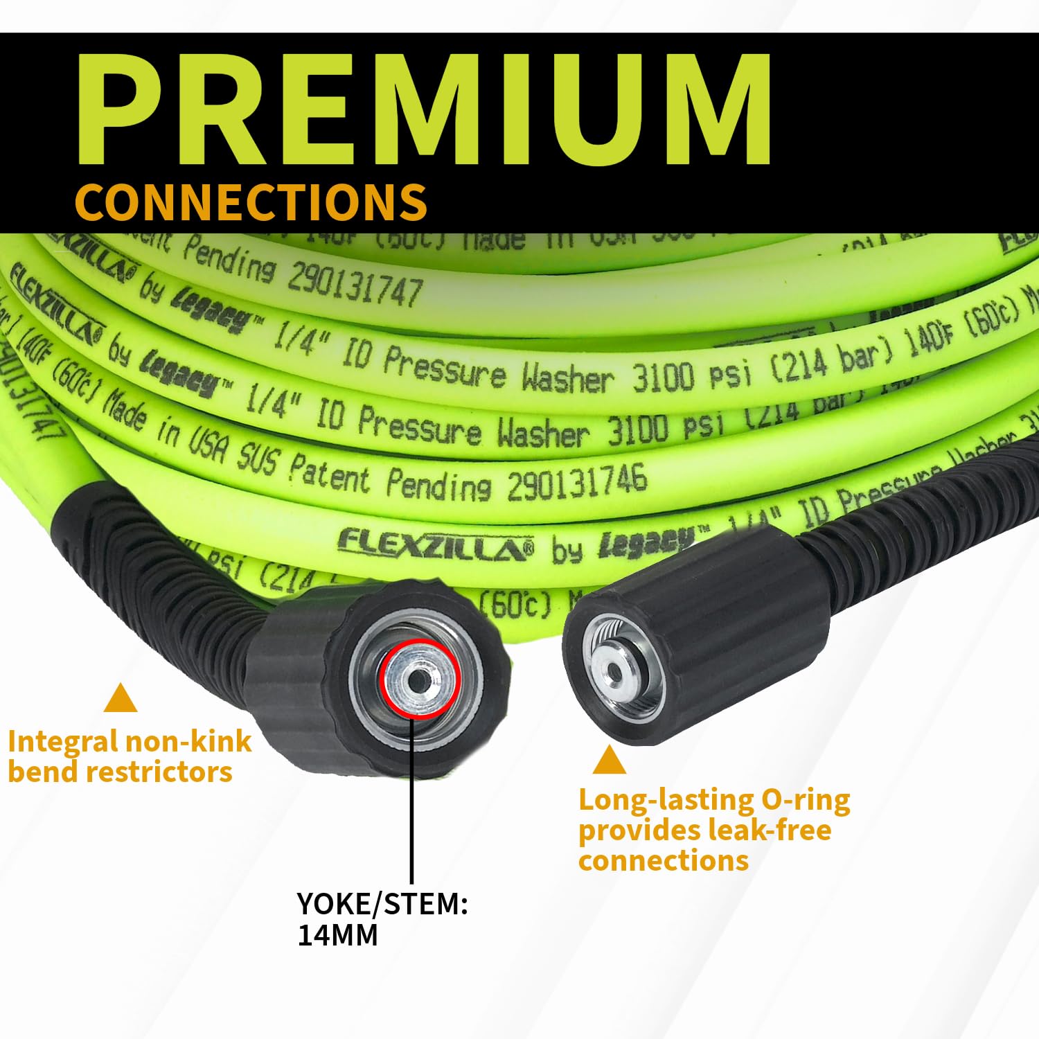 Flexzilla integrated bend restrictor close-up preventing kinks and flow loss
