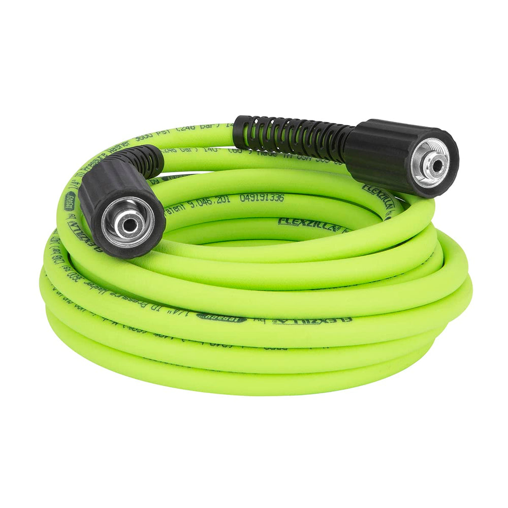 Flexzilla hose front view showing ZillaGreen color and model benefit