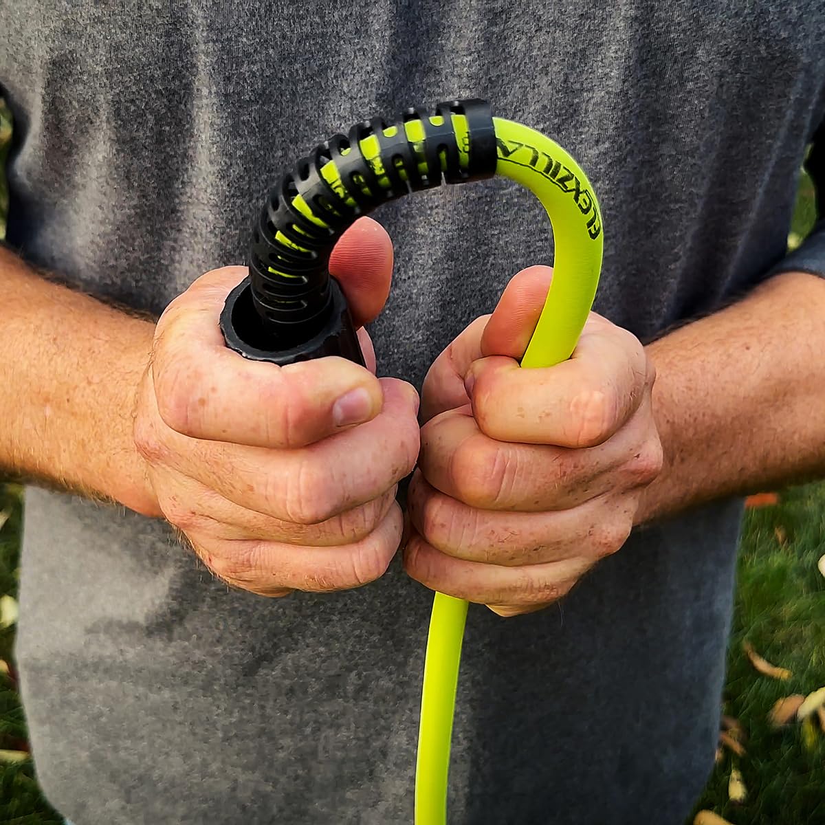 Flexzilla hooked to pressure washer in use for efficient surface cleaning