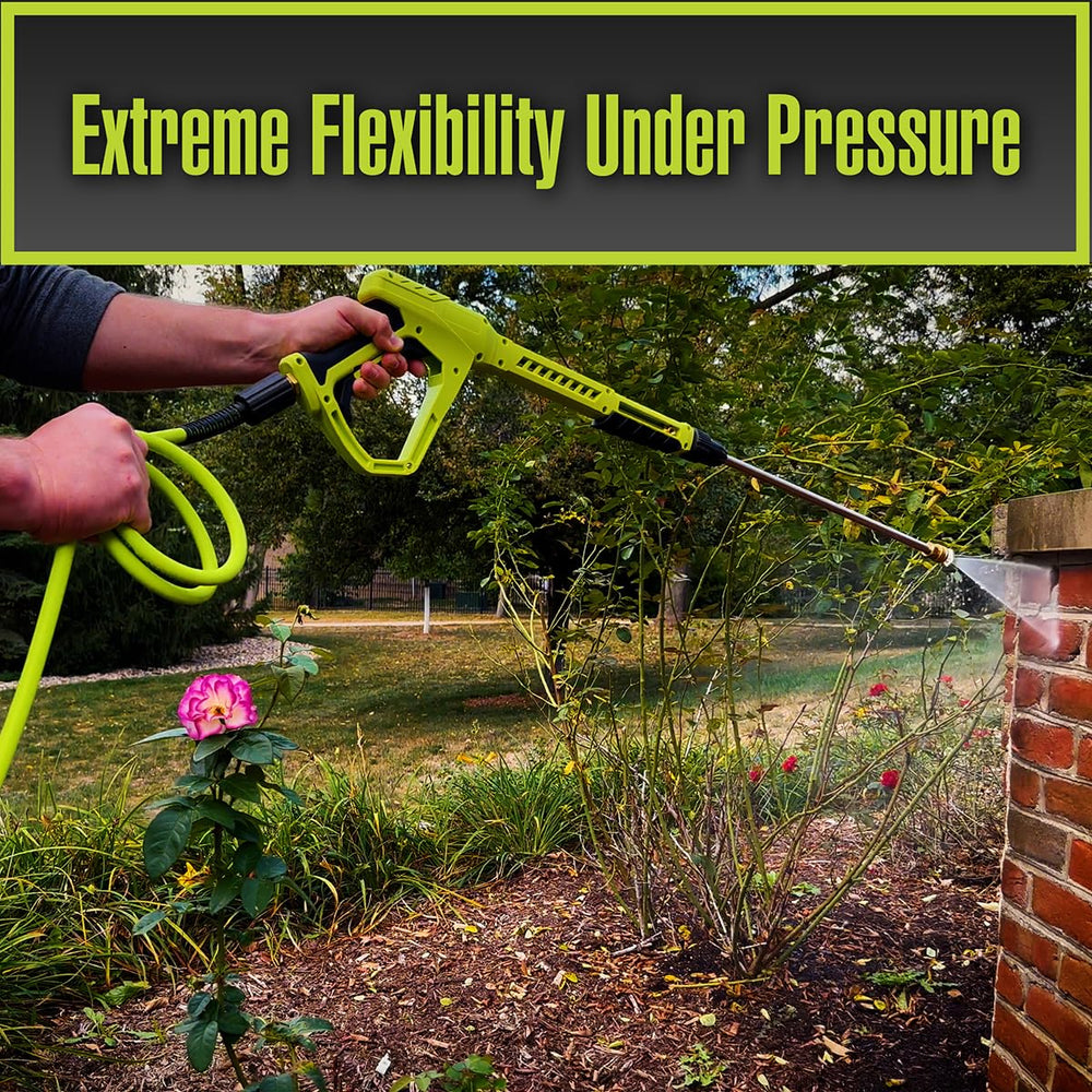 Flexzilla hose body texture close-up highlighting flexible hybrid polymer durability