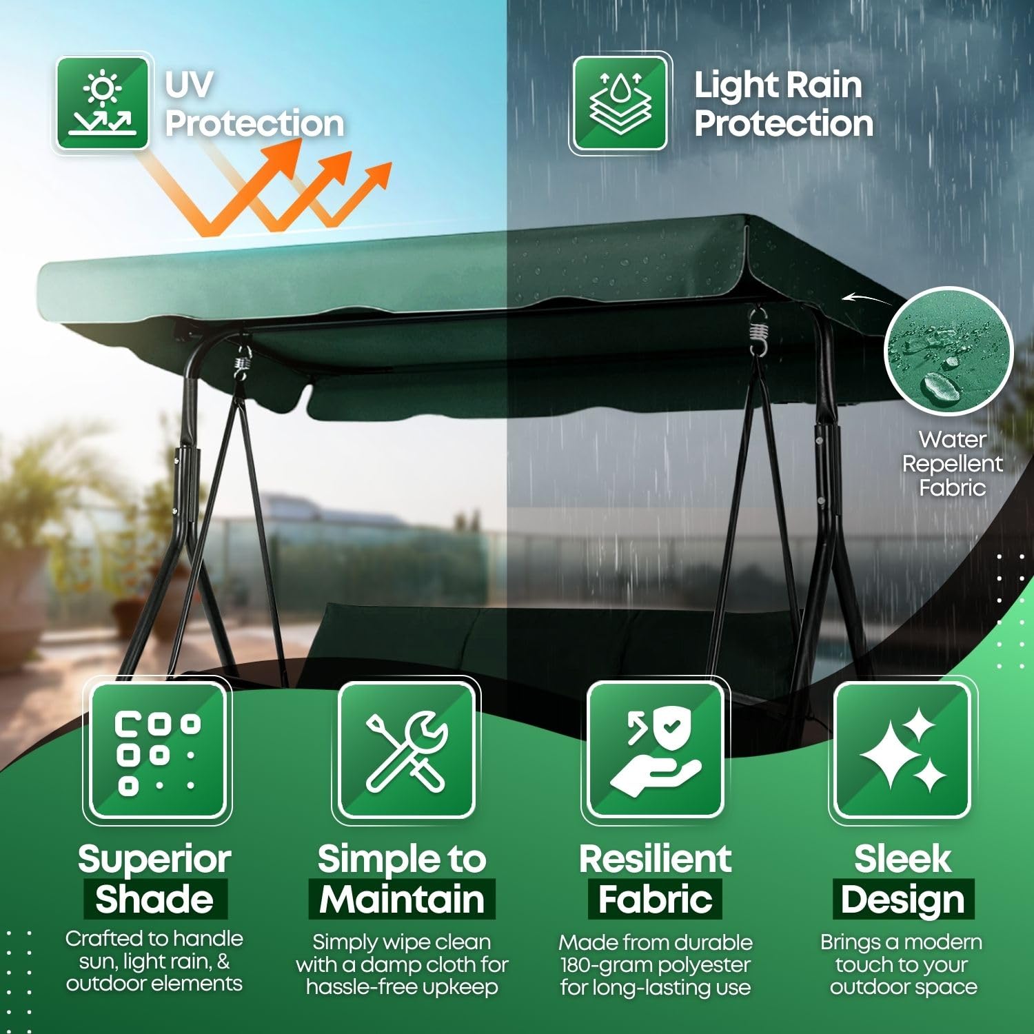 Flexzion tubular pocket detail with metal tube inserted for secure canopy support benefit