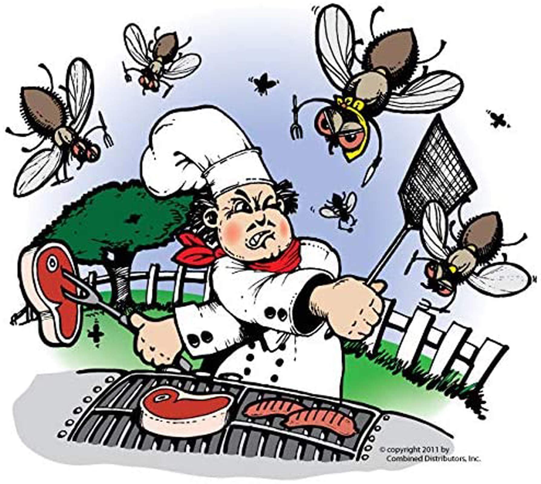 Flies Be Gone label and attractant information showing safe outdoor use
