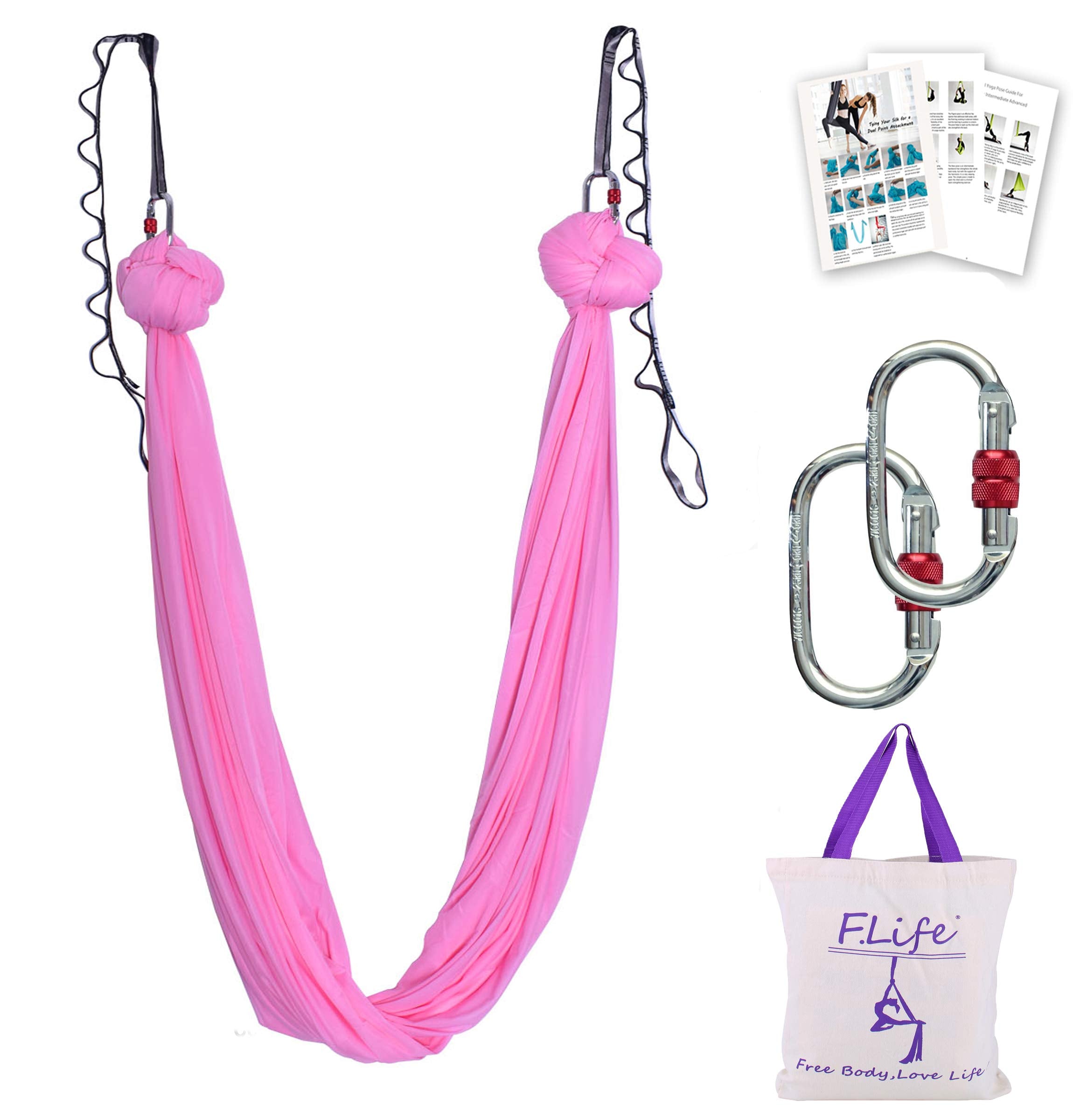 F.Life cherry pink hammock front packaging showing full kit and easy transport benefit