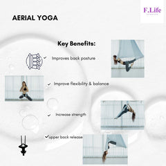 F.Life full-length hammock suspended in studio for safe inversion and aerial practice