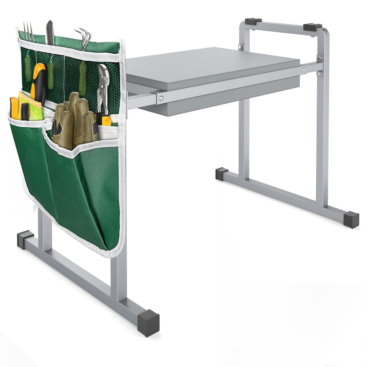 FLINTER front view showing stable frame and wide seat for safer gardening