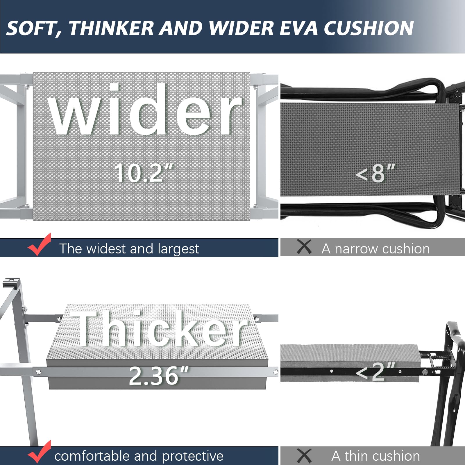 FLINTER metal frame detail highlighting heavy-duty legs and secure M5 screw connections