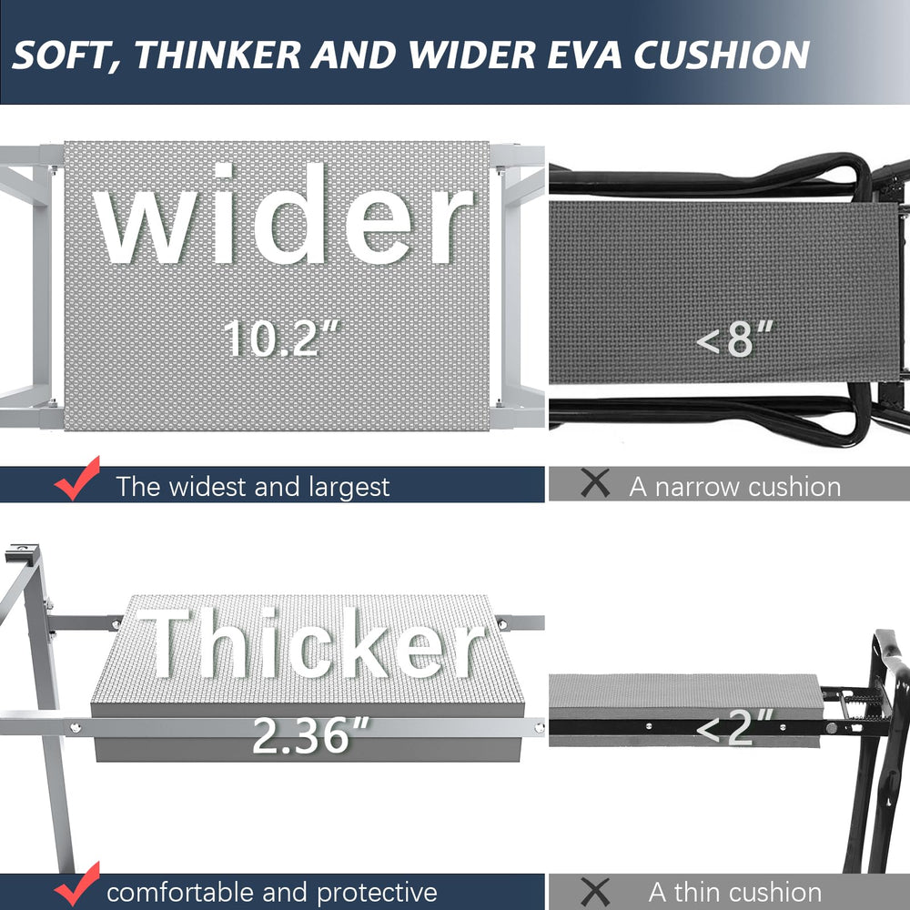 FLINTER metal frame detail highlighting heavy-duty legs and secure M5 screw connections