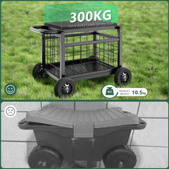 FLINTER wheel and handle detail, for smooth maneuvering across yards