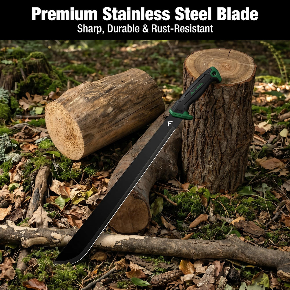 FLISSA machete in use clearing brush showing efficient chopping performance