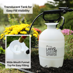 Flo-Master translucent bottle with clear fill meter for easy measuring