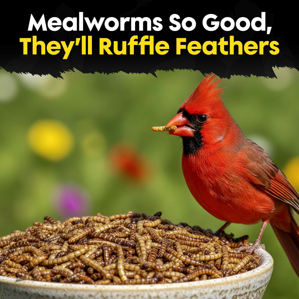 Flockin' close-up of dried mealworm texture, nutrient-dense protein
