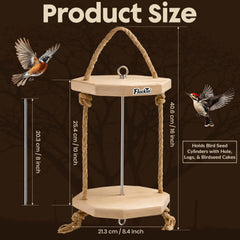 Flockin' feeder hung on a tree branch inviting birds to feed