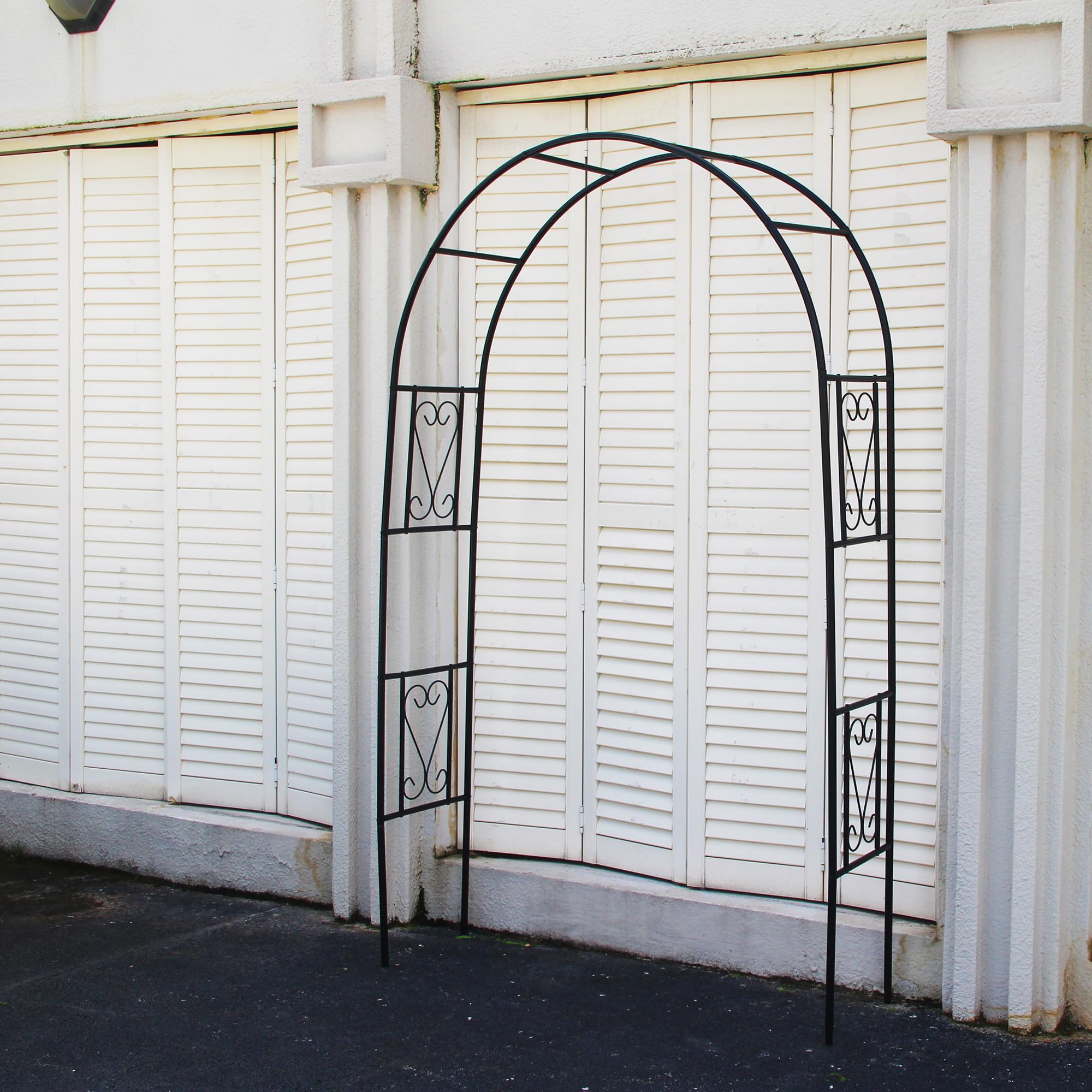 Flohover arch next to person for scale clarifying 7 ft height advantage
