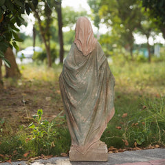 Flooreal Virgin Mary side profile showing robe contours and stable base