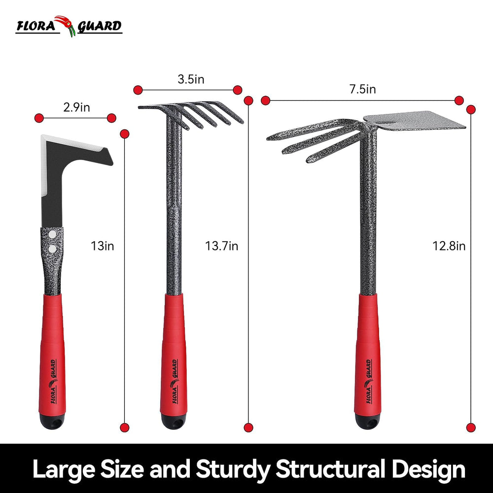 FLORA GUARD trowel close-up showing high-carbon steel head for durability