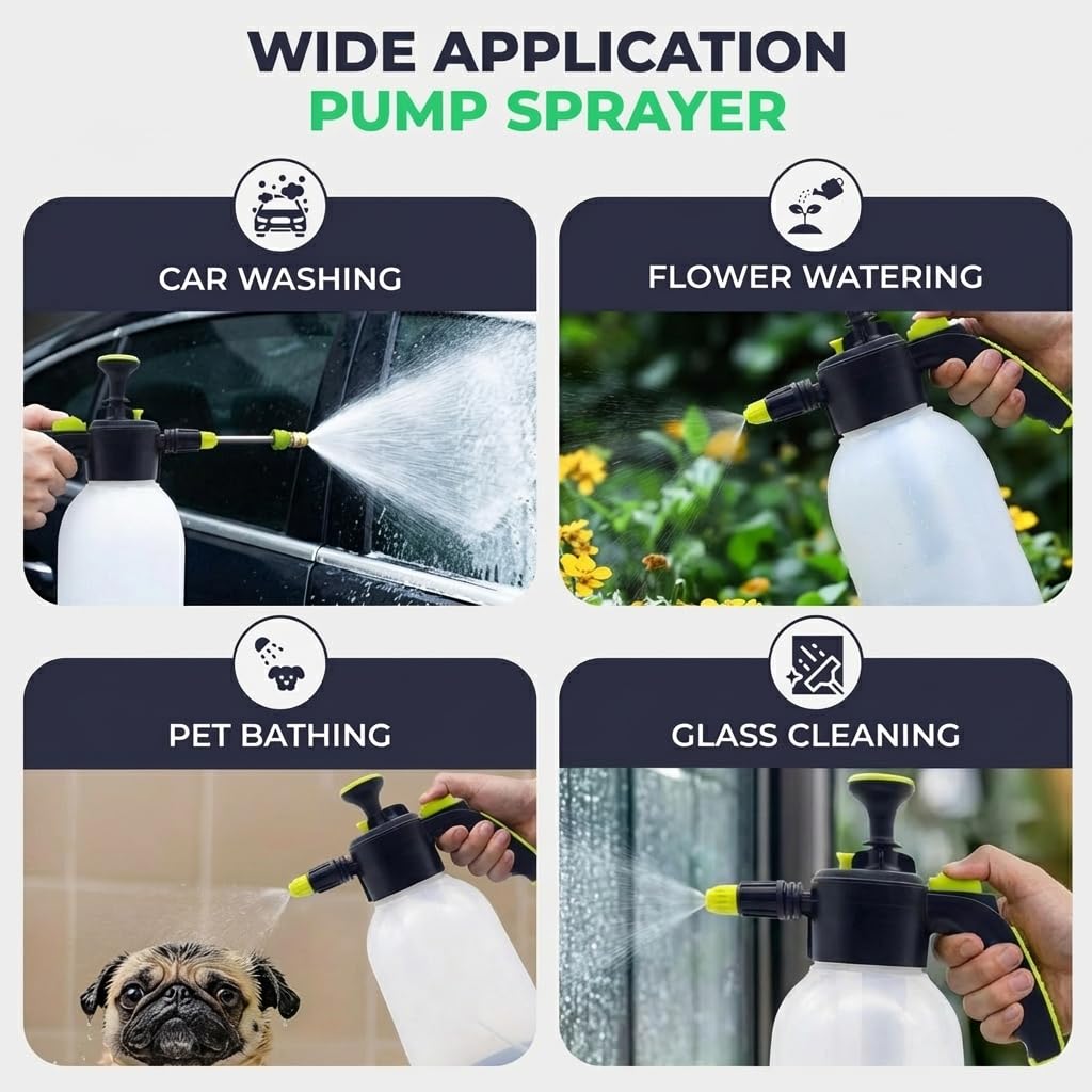 Flora sprayer beside a watering can to show size and portable capacity benefit