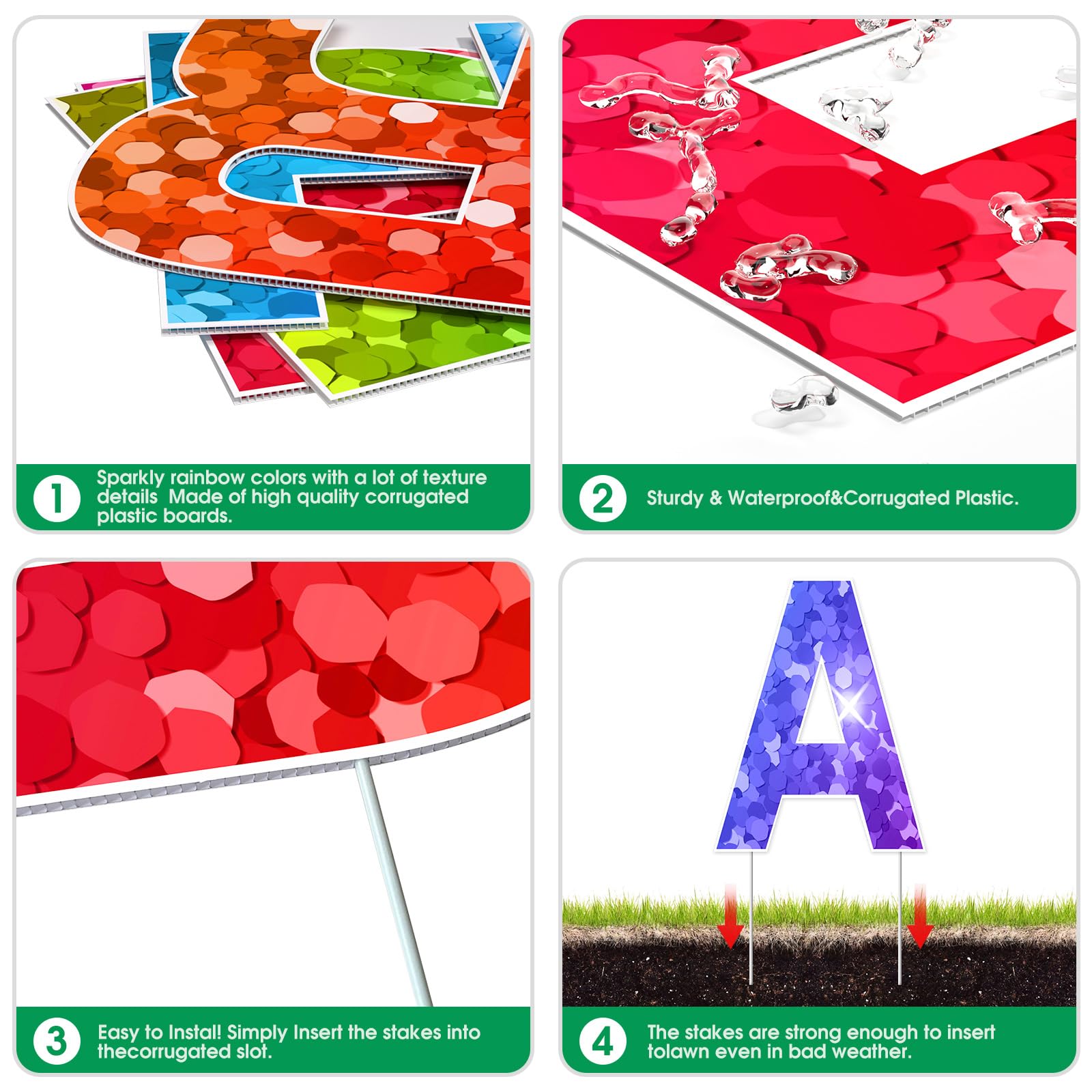 Flordeluna fiberglass stakes bundled together showing rustproof durability for outdoor use