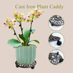 FLORWOD dolly under planter on balcony showing effortless mobility and safer repositioning