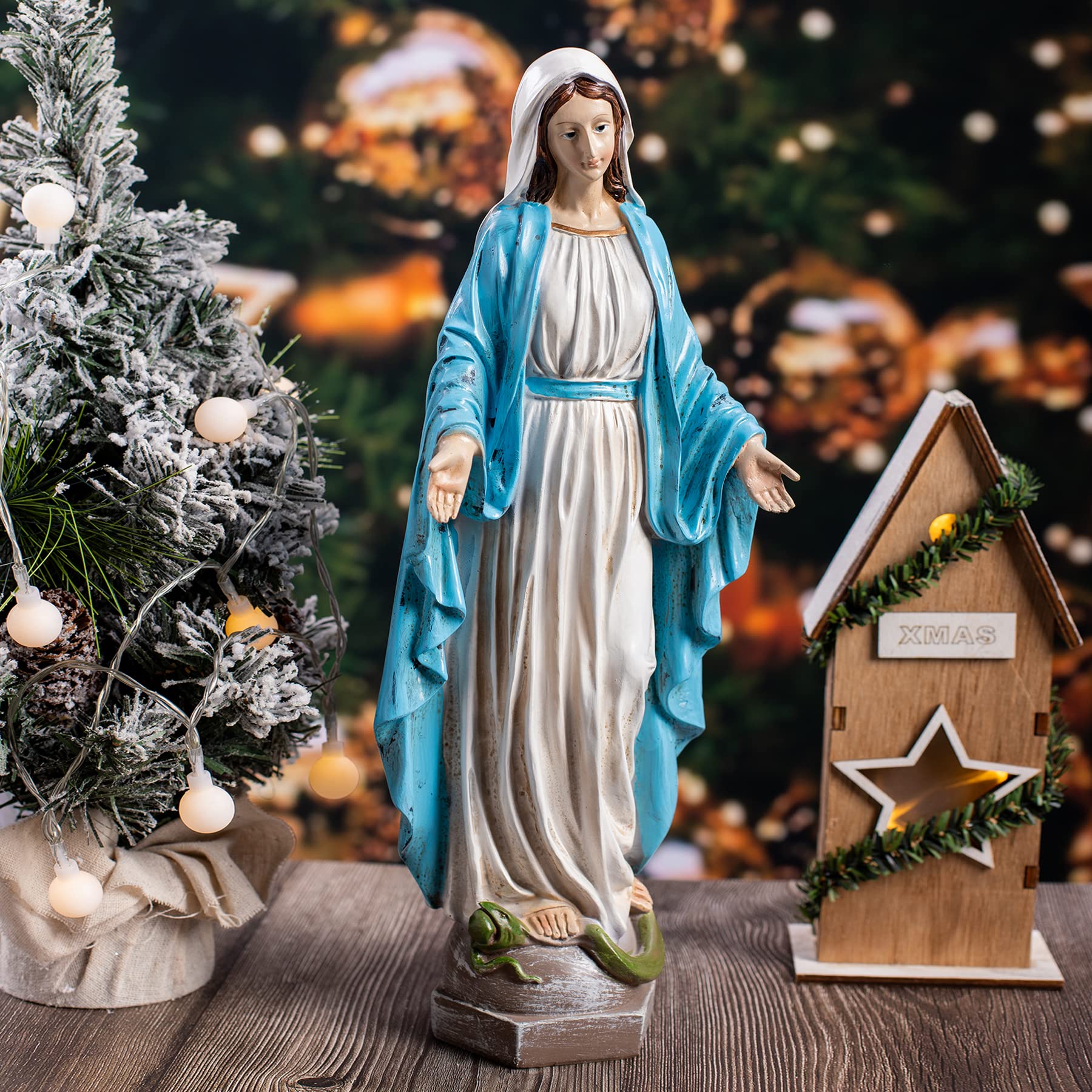 Floryden statue on table showing true-to-size scale for indoor placement
