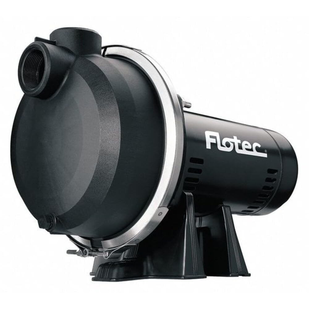 Flotec pump front view showing rugged thermoplastic housing and corrosion resistance