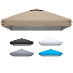 FLOUREE beige 10x10 canopy top front view showing clean fit and shade benefit