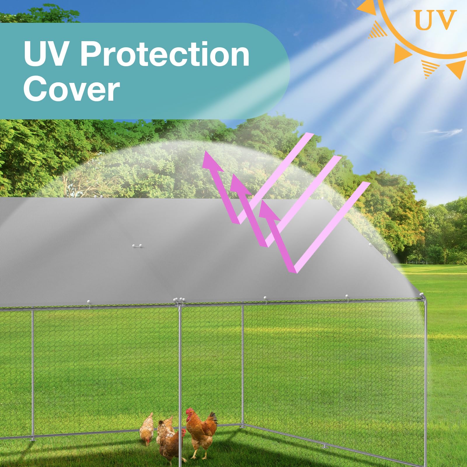 FLOUREE coop cover in garden setting showing versatile outdoor use