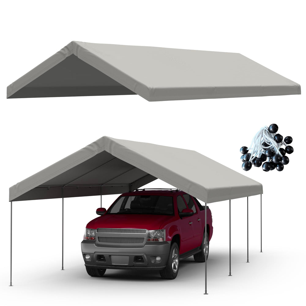 FLOUREE front view of grey canopy top showing full coverage and protection